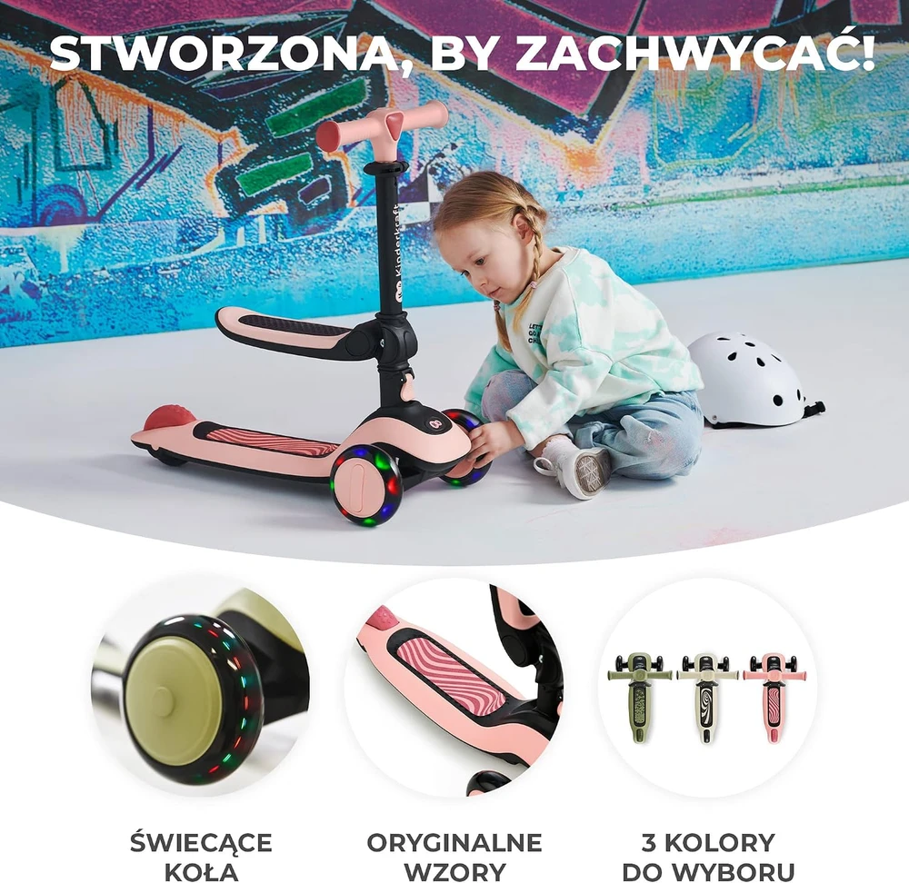 Vaikiškas Paspirtukas - Kinderkraft Halley Rožinis