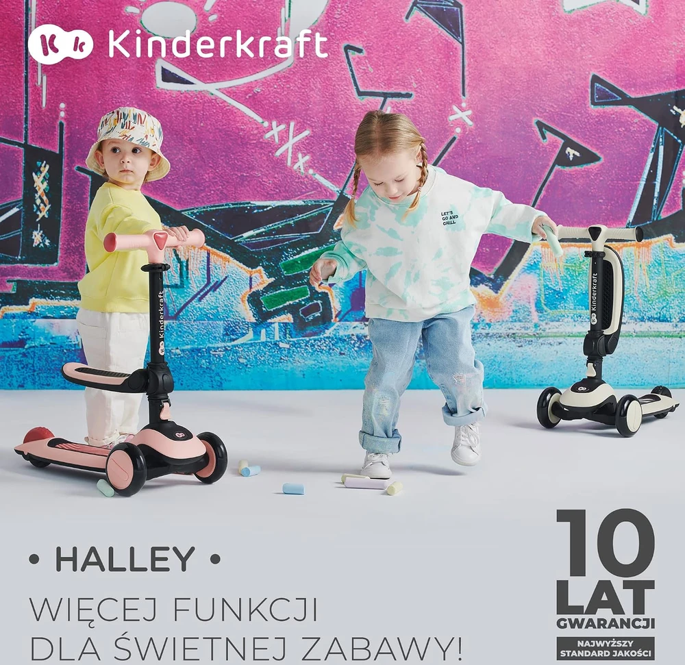 Vaikiškas Paspirtukas - Kinderkraft Halley Rožinis