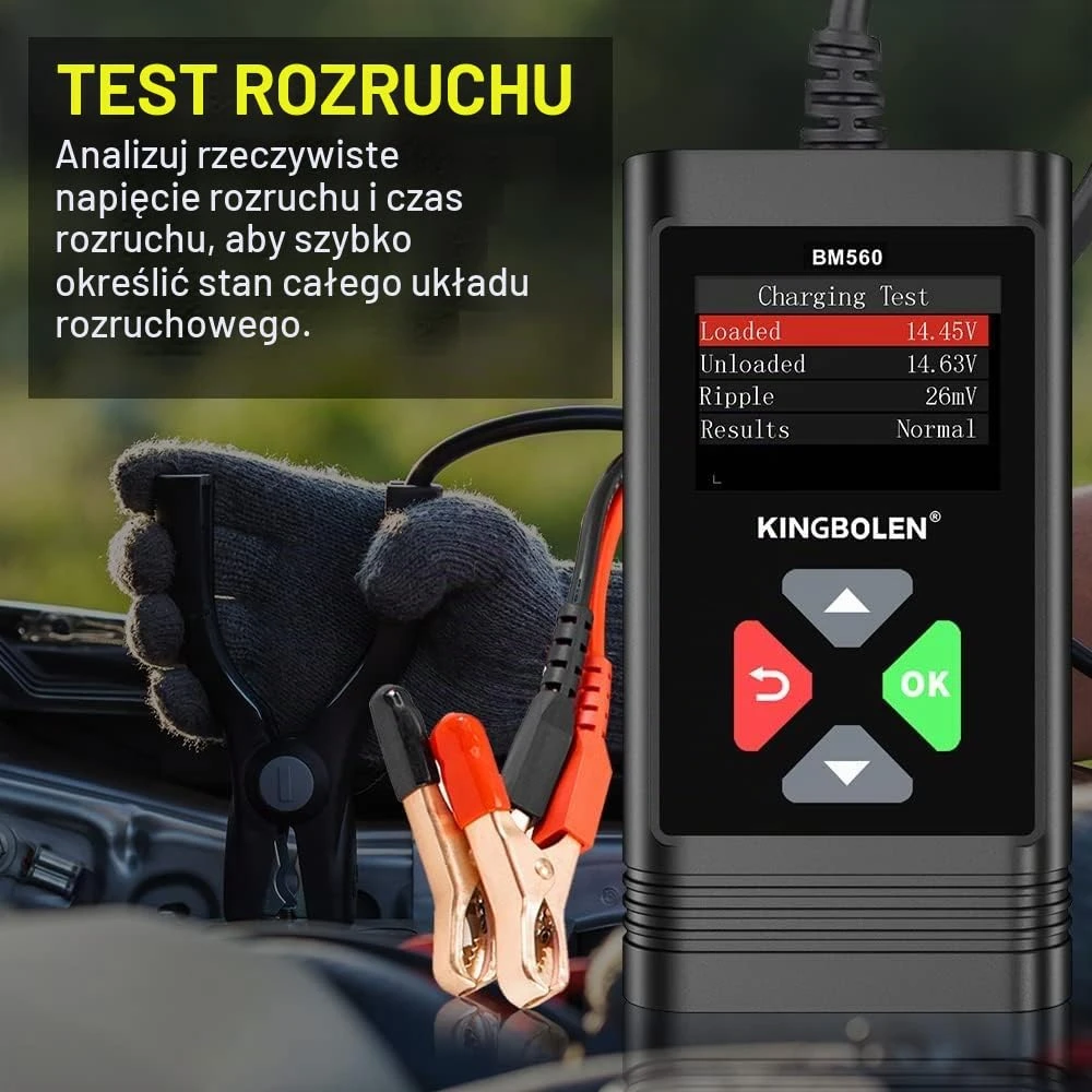 KINGBOLEN automobilio akumuliatoriaus testeris, 6 V ir 12 V, 100–2000 CCA, KBL560