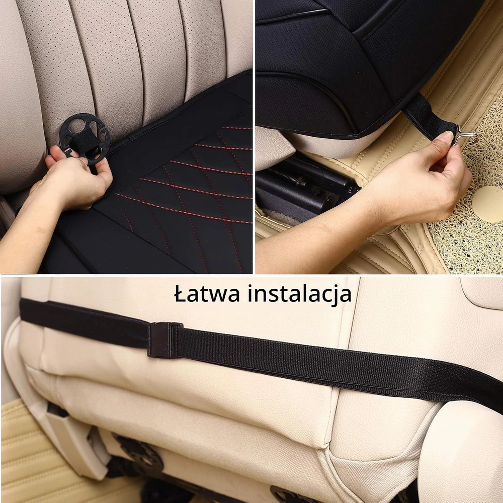 kingphenix automobilinės priekinės sėdynės užvalkalas iš PU odos, 53 × 52 cm, 3D-BRCSC