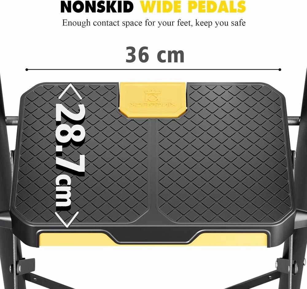 KINGRACK 3 pakopų sulankstoma plieninė namų kopėčių laipteliai su porankiais, 5,7kg