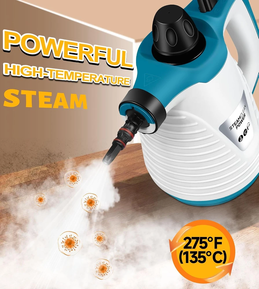 KingSom rankinis garinis valytuvas 1050 W, 3 bar, 350 ml su 10 priedų JQ388