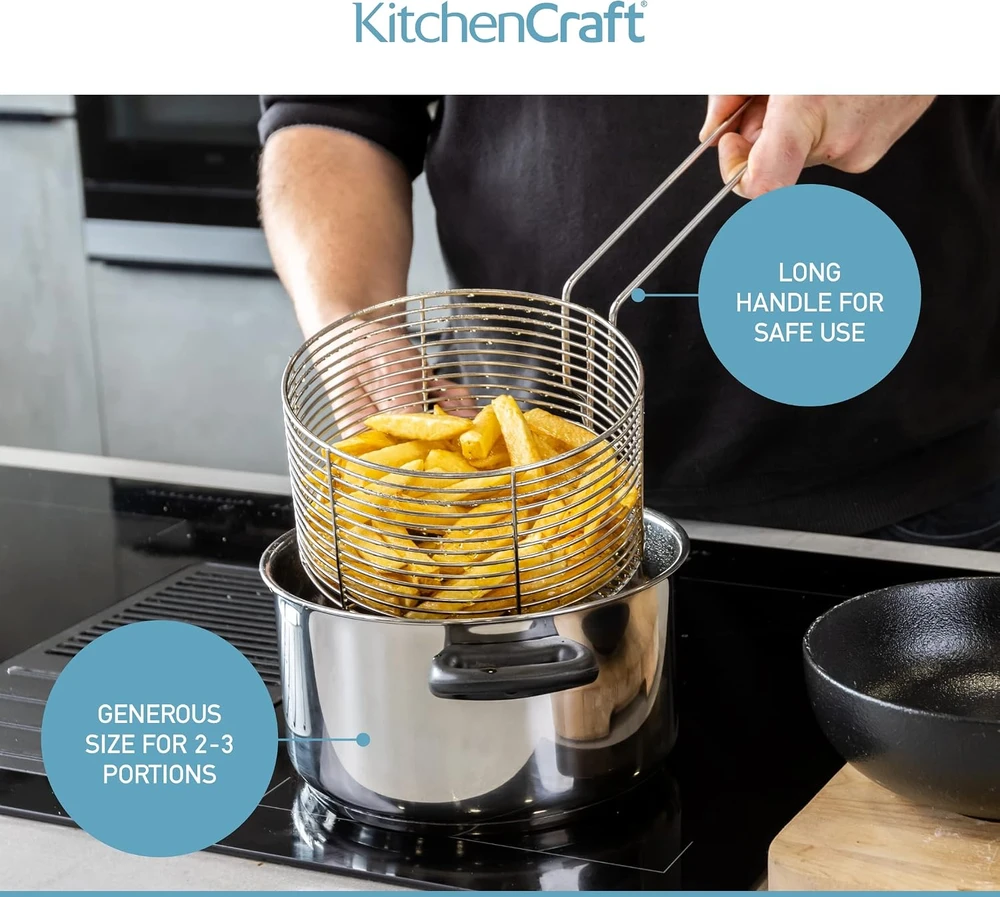 Kitchen Craft KitchenCraft gruzdintuvės puodas su krepšeliu ir dangčiu, indukcinėms kaitlentėms, KCCHIPLRG