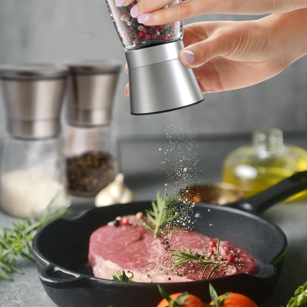 KitchenBoss rankiniai druskos ir pipirų malūnėliai su keraminiu mechanizmu, 2 vnt., G732