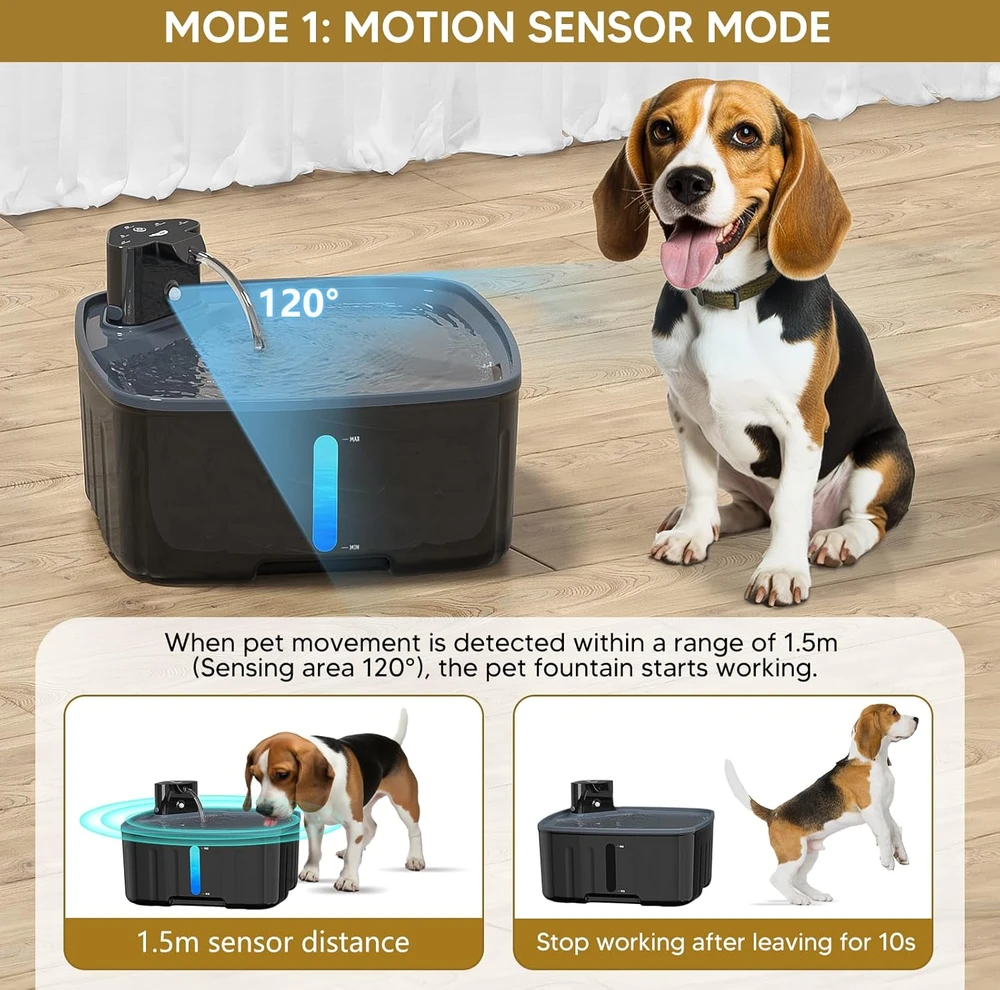 Kittyspout automatinė 8 l talpos gyvūnų gertuvė su judesio jutikliu, baterija 5000 mAh, filtru, tylia pompa