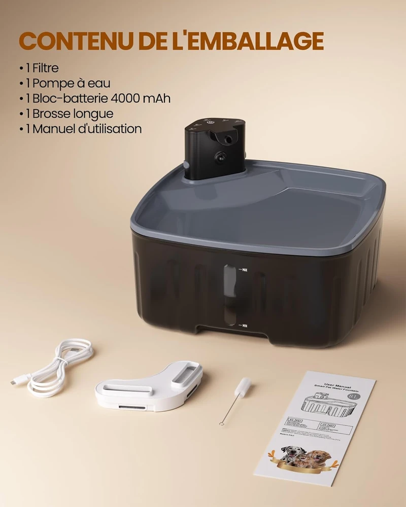 Kittyspout automatinė 8 l talpos gyvūnų gertuvė su judesio jutikliu, baterija 5000 mAh, filtru, tylia pompa