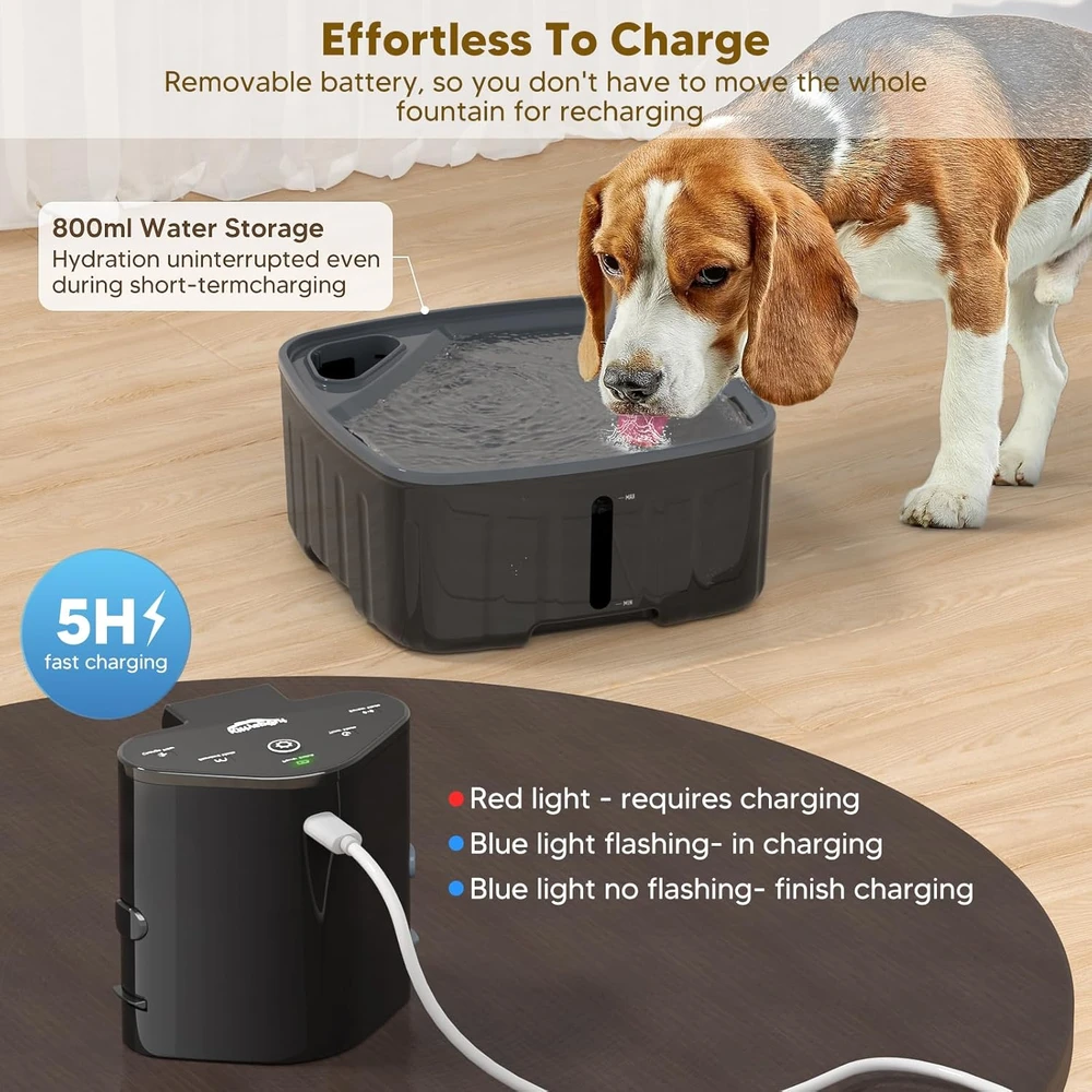 Kittyspout automatinė 8 l talpos gyvūnų gertuvė su judesio jutikliu, baterija 5000 mAh, filtru, tylia pompa