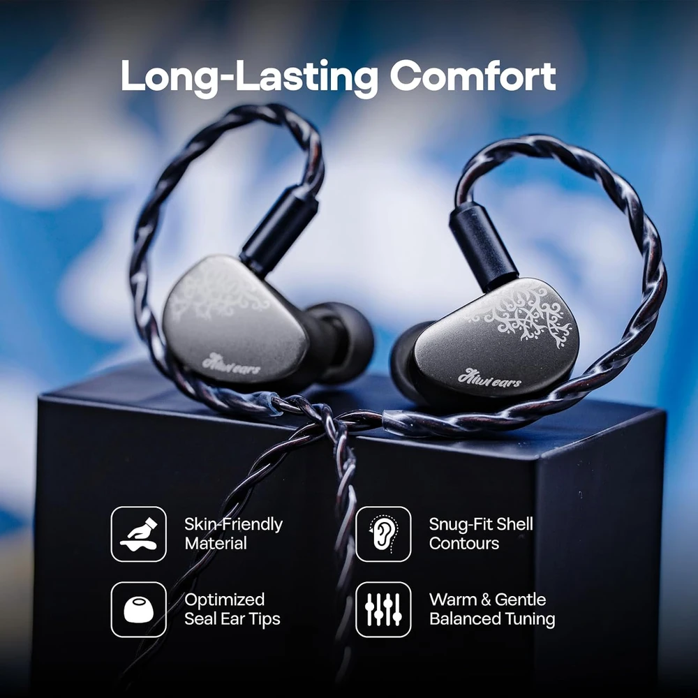 Kiwi Ears į ausis įdedamos laidinės IEM ausinės su mikrofonu, 10 mm, Cadenza II