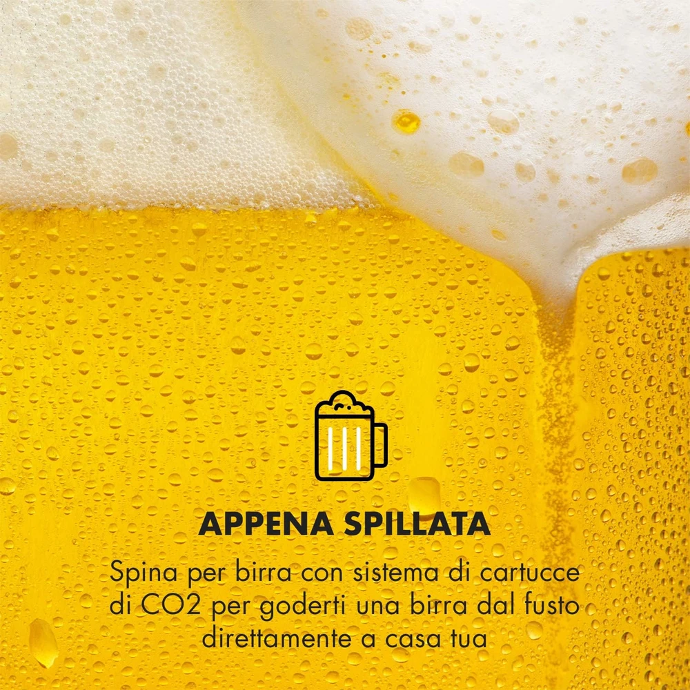 Klarstein alaus dozatorius su termoelektriniu aušintuvu, CO2 sistema, LED ekranu, 5 l talpa, TK49-90300-skal