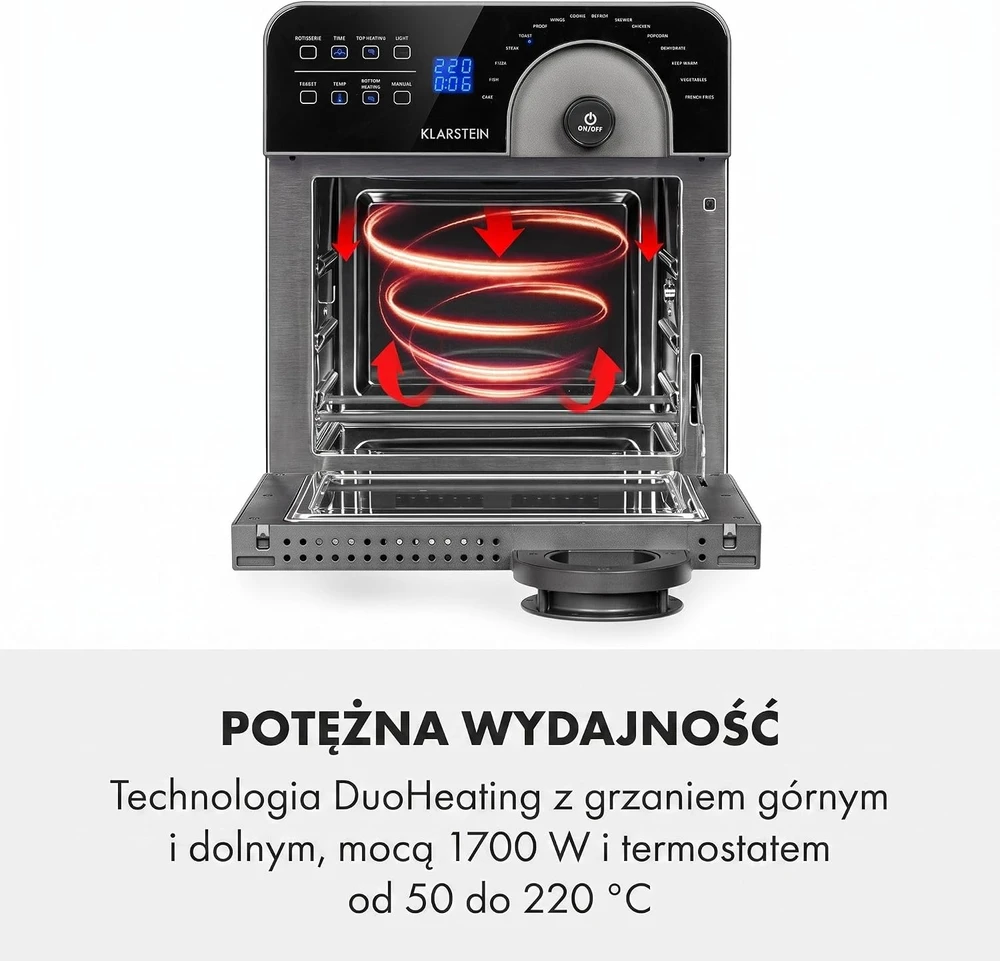 Klarstein karšto oro gruzdintuvė AeroVital Cube Chef 14 l 1700 W OV12-9500-lCube