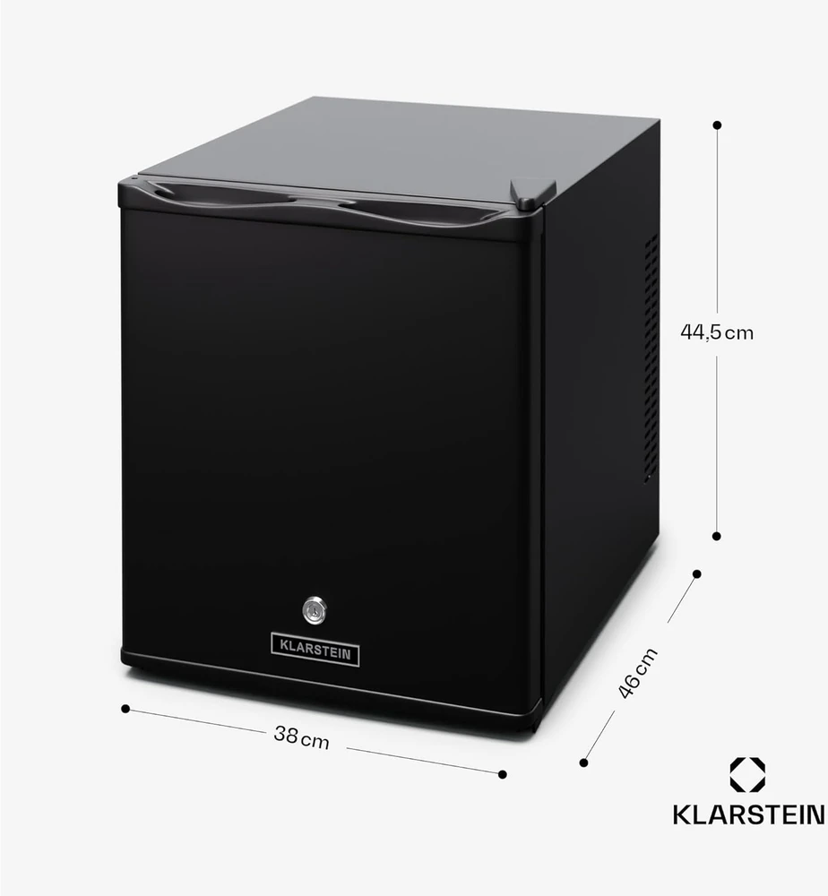 Klarstein mini šaldytuvas su stiklinėmis durimis, 28 l, tylus, reguliuojamos lentynos, HEA-Matterhorn-bl