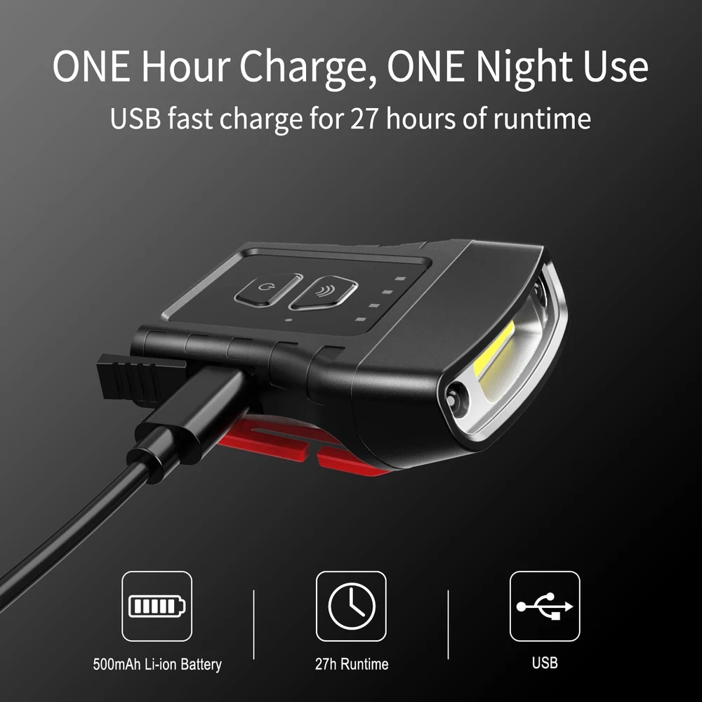 Klarus LED žibintuvėlis su spaustuku HC3, USB-C, 100 lm, IPX5, judesio jutiklis