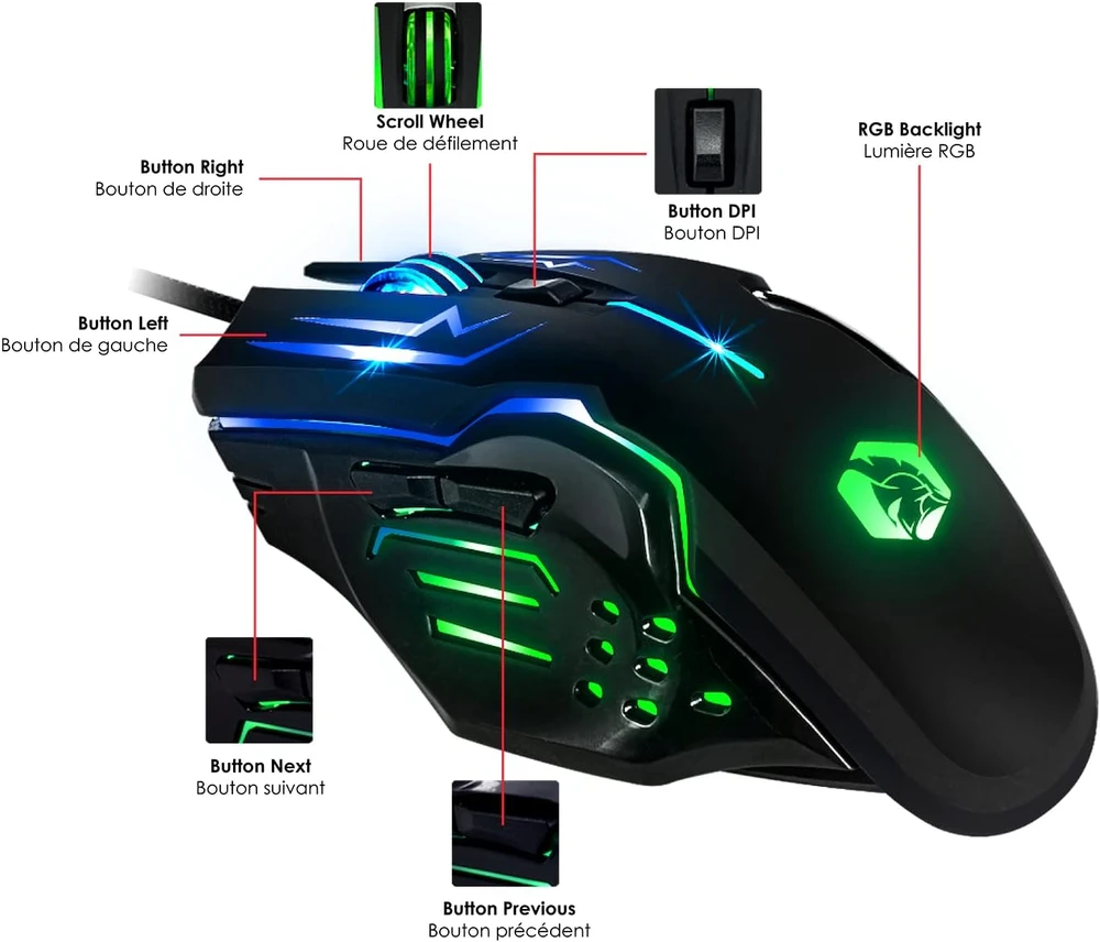 Klaviatūra EMPIRE GAMING žaidimų klaviatūros, pelės ir kilimėlio rinkinys RGB AZERTY 2400 DPI OE-KM-158