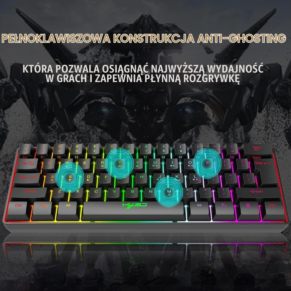 Klaviatūra KUIYN laidinis žaidimų klaviatūros, pelės ir kilimėlio rinkinys su RGB