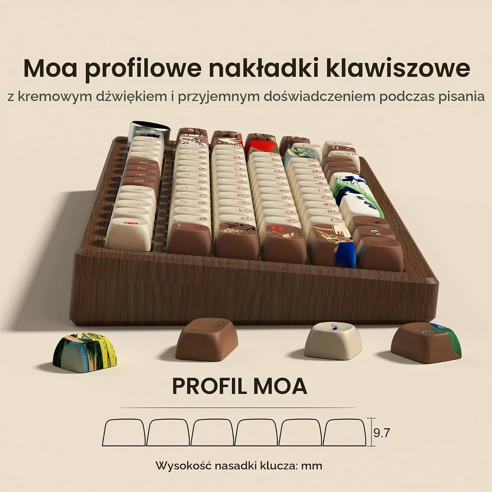 Klaviatūra LQXQ MOA profilio PBT klaviatūros klavišų dangteliai, 132 vnt., Fuji dizainas