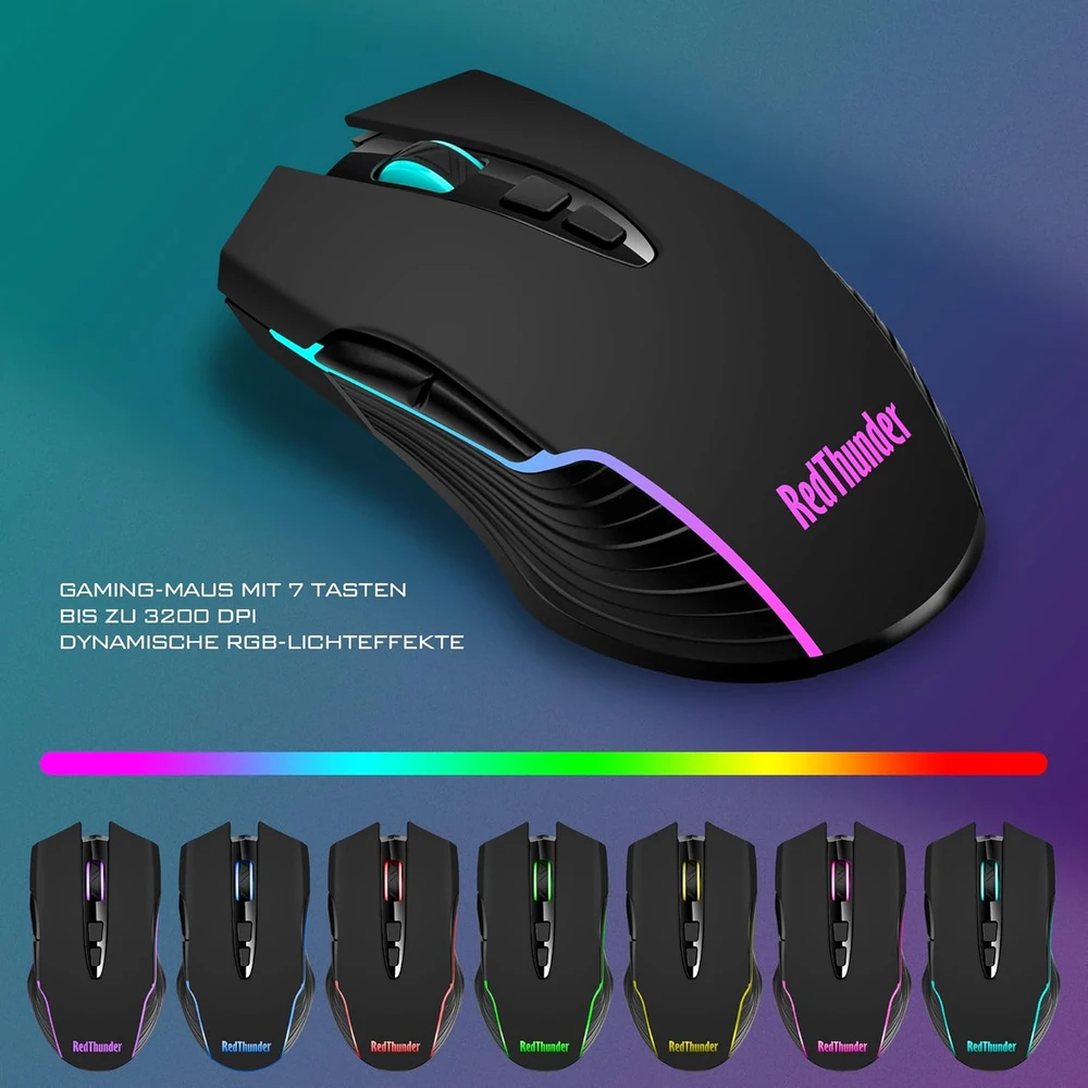 Klaviatūra RedThunder belaidis žaidimų klaviatūros ir pelės rinkinys, 2,4 GHz, QWERTZ DE, K10