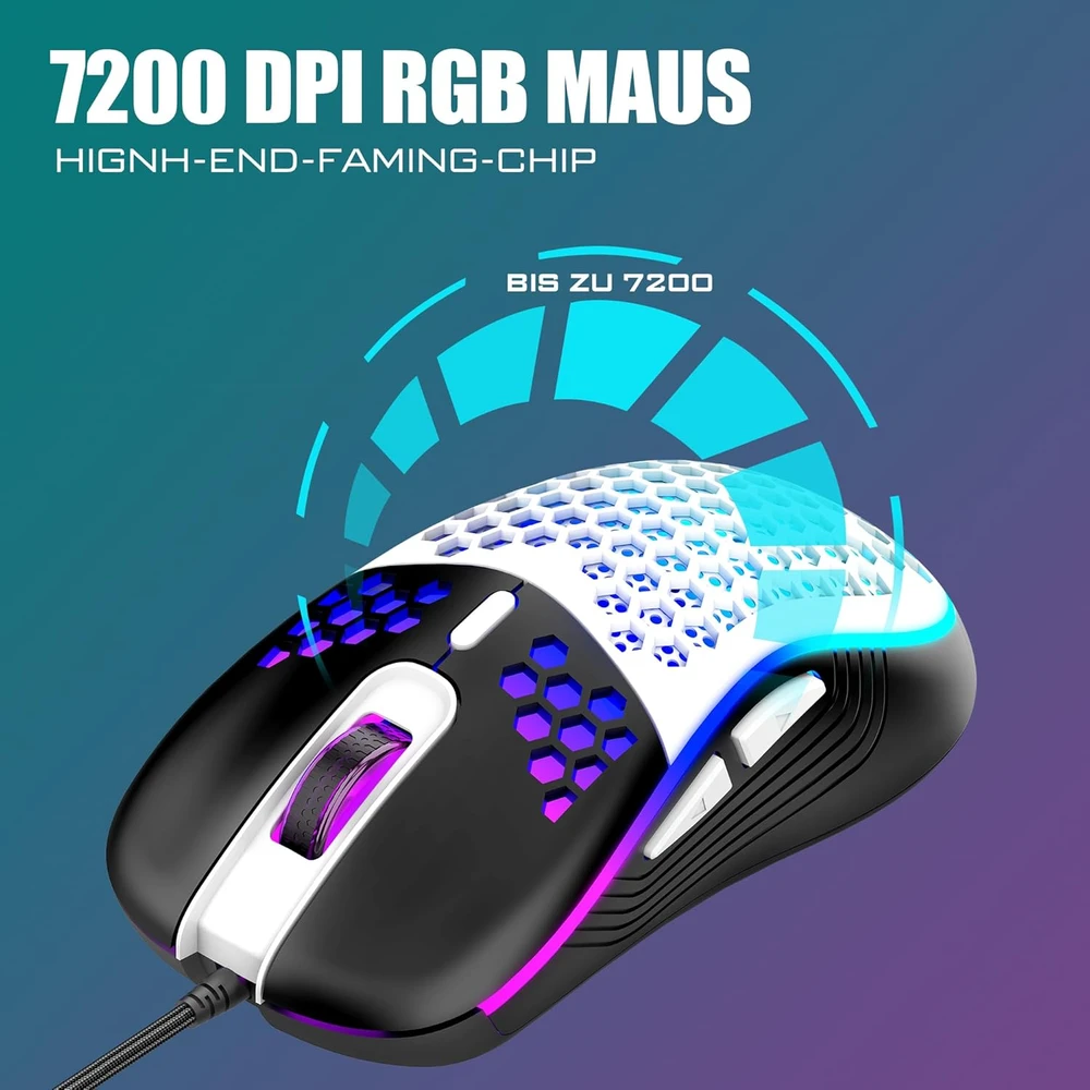 Klaviatūra RedThunder laidinis žaidimų klaviatūros ir pelės rinkinys, 62 klavišų QWERTZ, RGB, 7200 DPI