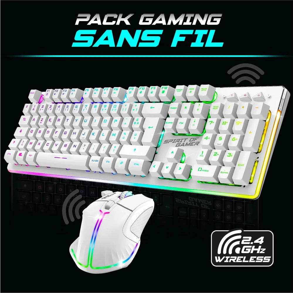 Klaviatūra Spirit Of Gamer belaidis žaidimų klaviatūros ir pelės rinkinys 2,4 GHz RGB ULTIMATE 600