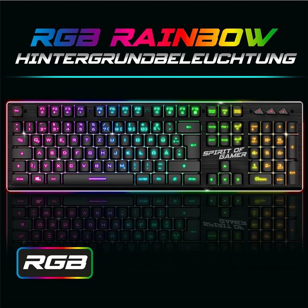 Klaviatūra Spirit Of Gamer belaidis žaidimų klaviatūros ir pelės rinkinys 2,4 GHz QWERTZ Ultimate 600