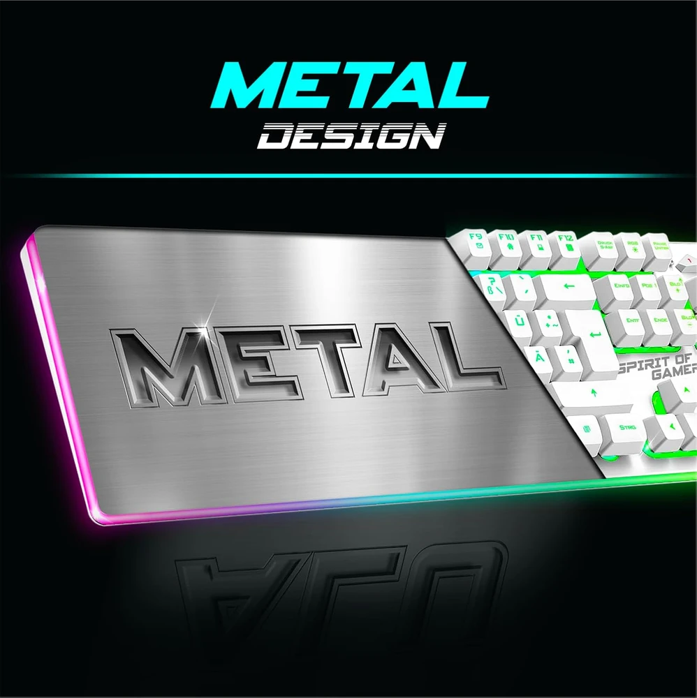 Klaviatūra Spirit Of Gamer belaidis žaidimų klaviatūros ir pelės rinkinys 2,4 GHz RGB ULTIMATE 600