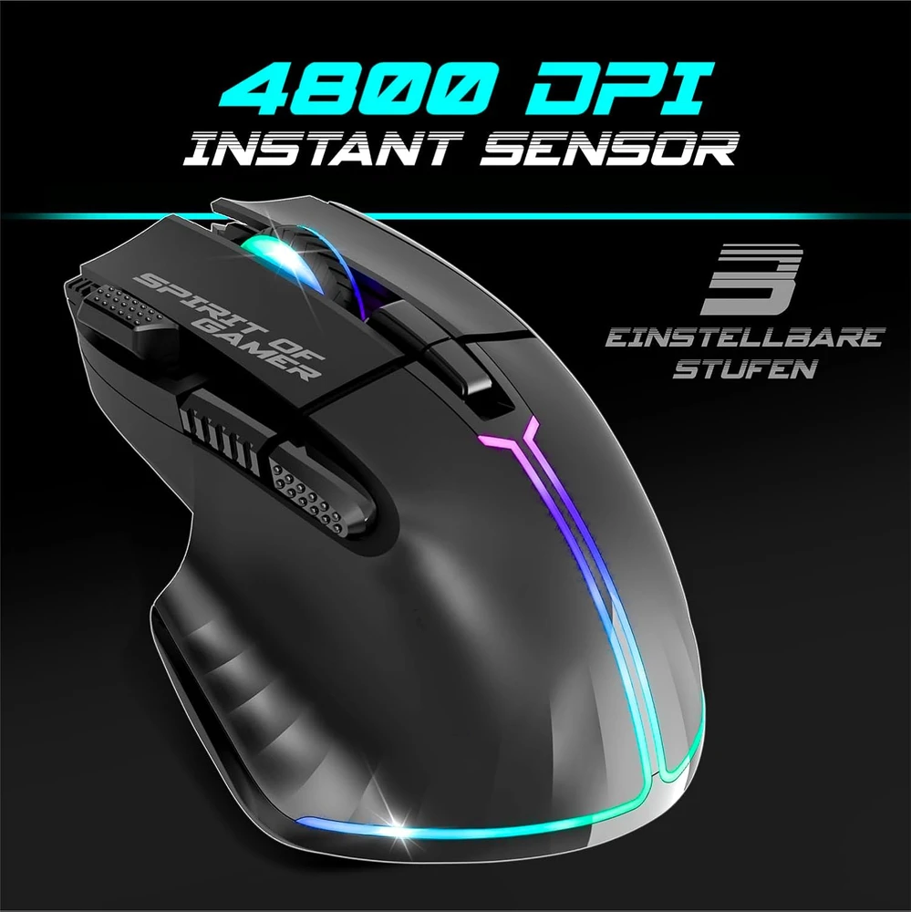 Klaviatūra Spirit Of Gamer belaidis žaidimų klaviatūros ir pelės rinkinys 2,4 GHz QWERTZ Ultimate 600