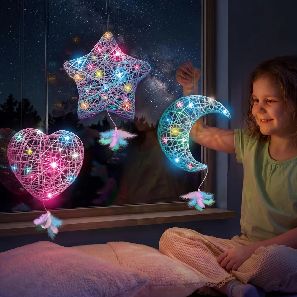 Klever Kits 3D siūlų meno rinkinys su LED lemputėmis vaikams 8–12 metų 60105