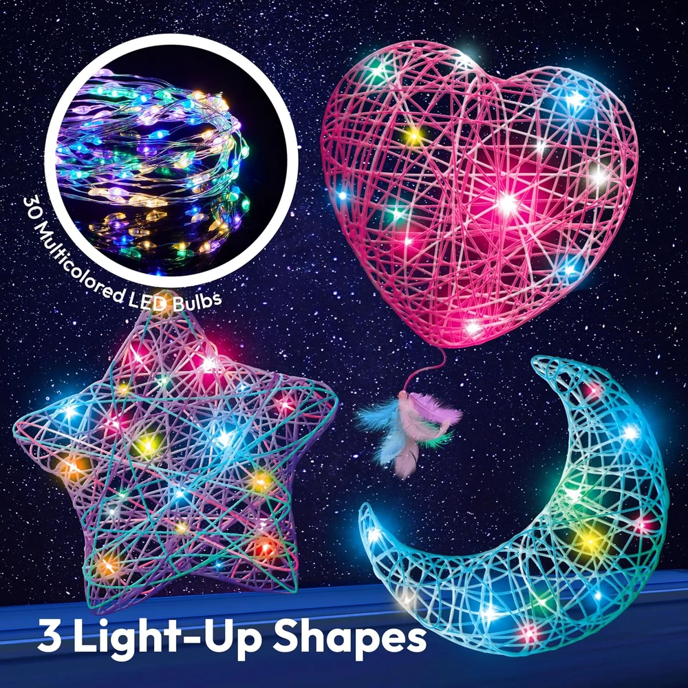 Klever Kits 3D siūlų meno rinkinys su LED lemputėmis vaikams 8–12 metų 60105