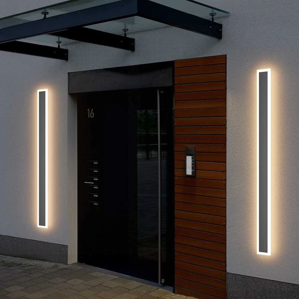 Klighten LED sieninis šviestuvas, IP54, 35 W, 121,5 cm, akrilas ir geležis, tamsiai pilkas, HW603-35 W-3000 K
