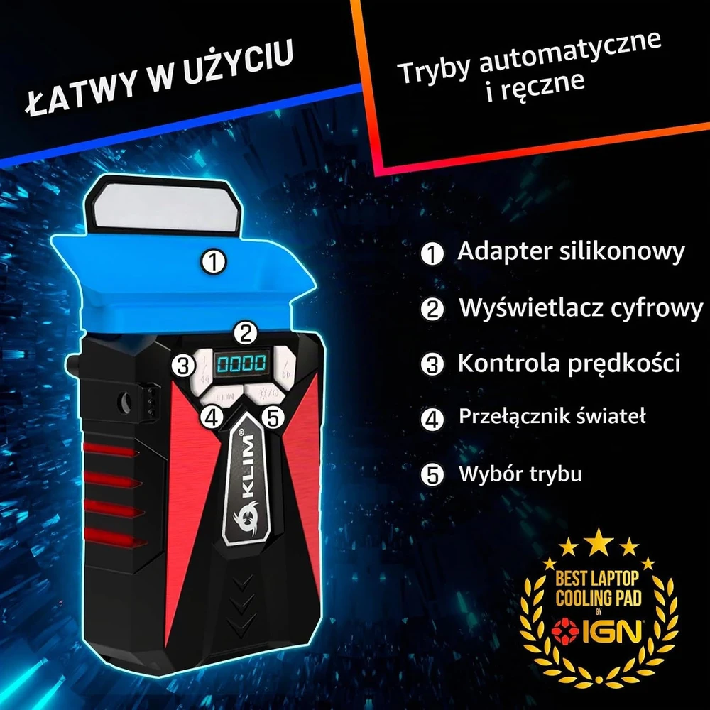 KLIM Cool USB nešiojamojo kompiuterio aušintuvas, 4200 aps./min., KLGL-COOL-Raudonas-01