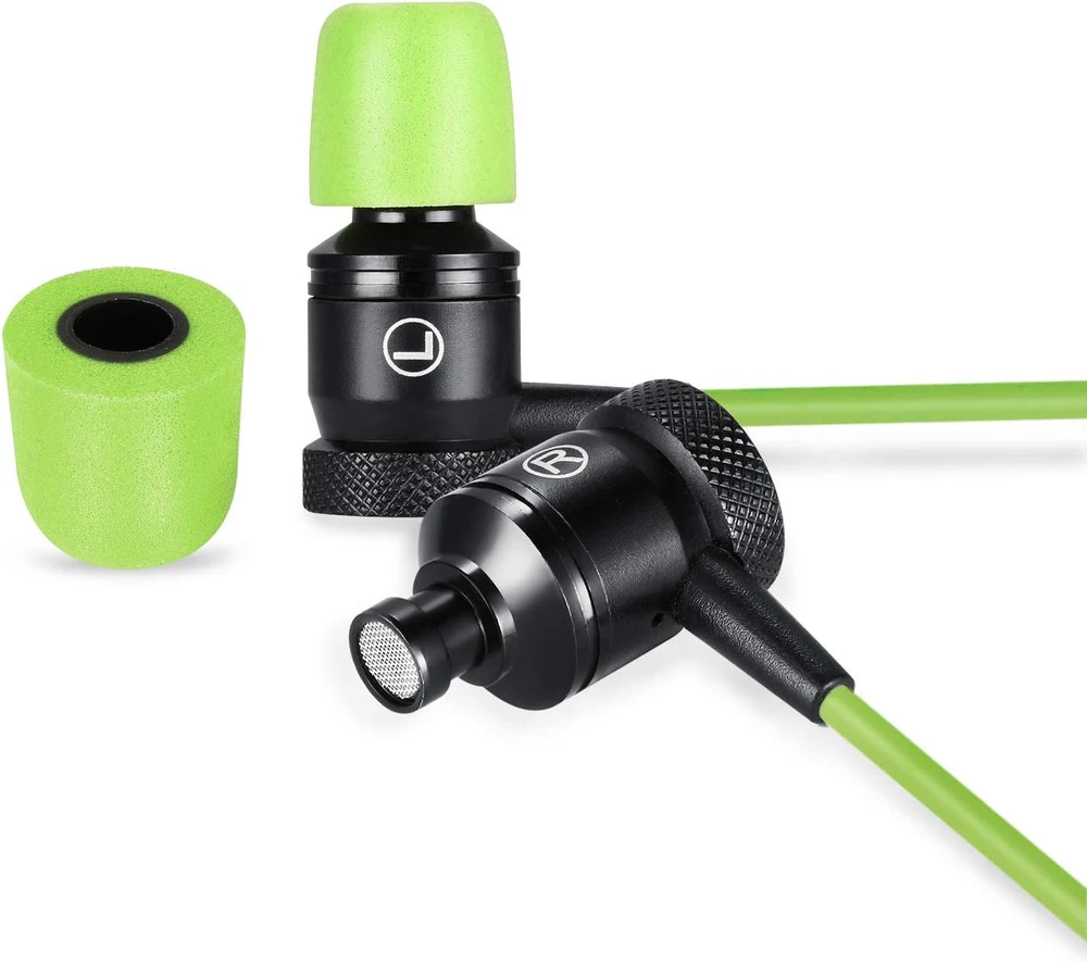 KLIM Fusion laidinės į ausis įdedamos ausinės su mikrofonu ir 3,5 mm jungtimi, žalios