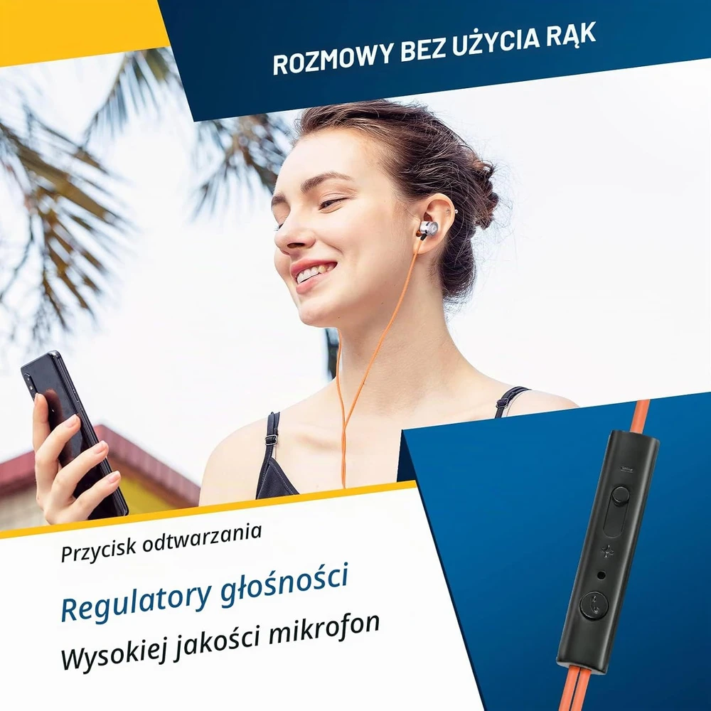 KLIM į ausis įdedamos laidinės ausinės su mikrofonu ir 3,5 mm jungtimi Fusion