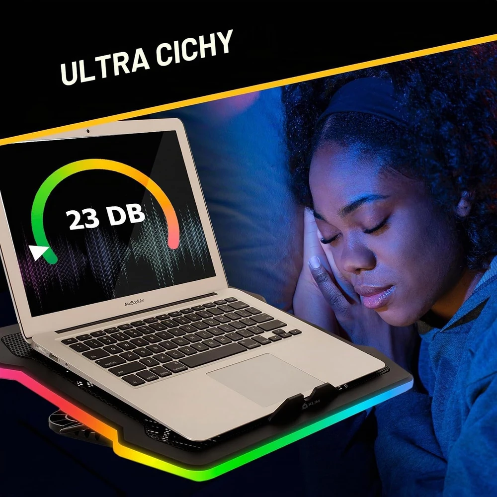 KLIM nešiojamojo kompiuterio aušinimo padėklas Ultimate RGB 11–19 col. M20
