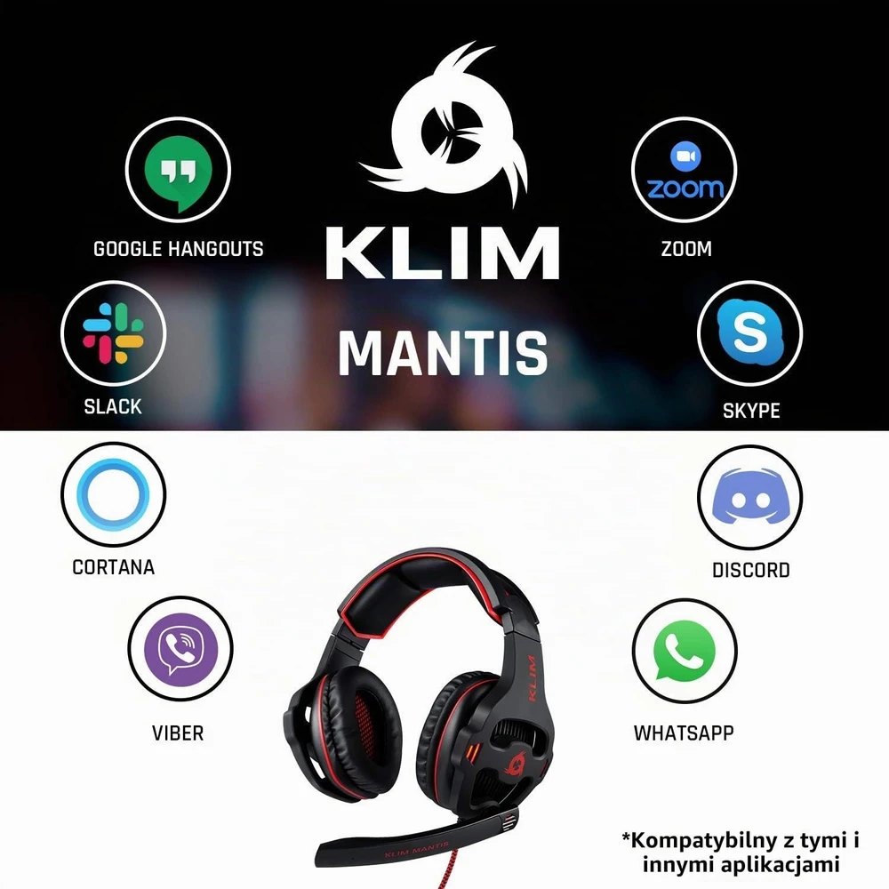 KLIM žaidimų ausinės Mantis su mikrofonu, USB ir 7.1 erdviniu garsu
