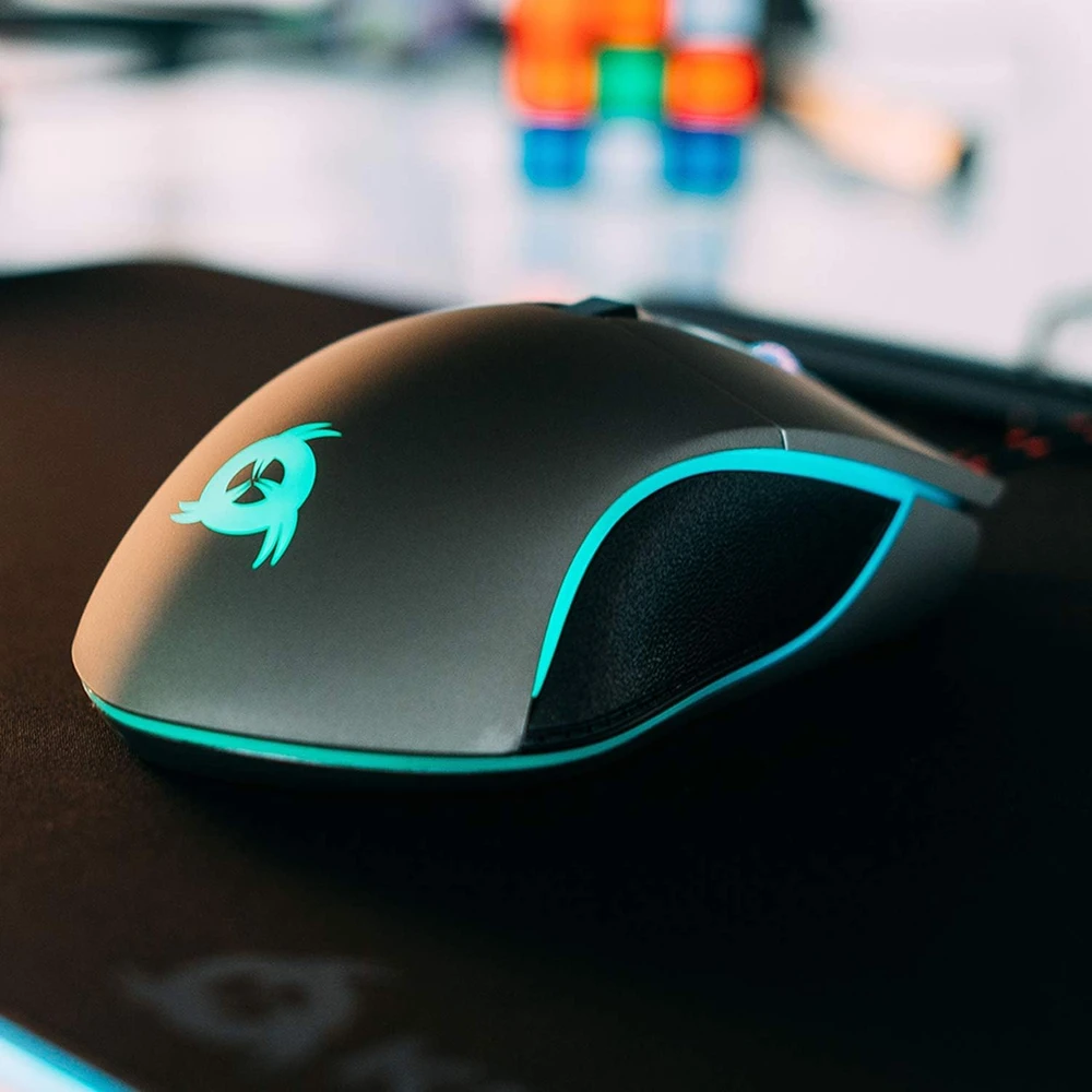KLIM žaidimų pelė Aim su USB, RGB apšvietimu, 7000 DPI ir 7 mygtukais KLGL-AIM-GRY-1