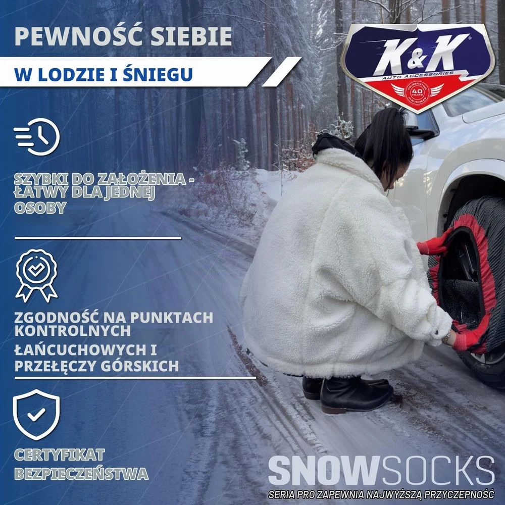 KNK Boutique universalios tekstilinės sniego kojinės padangoms XL Pro 90.30.0013