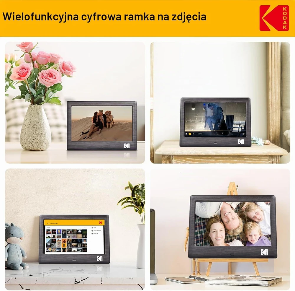KODAK skaitmeninis nuotraukų rėmelis, 7 col., IPS, RM
