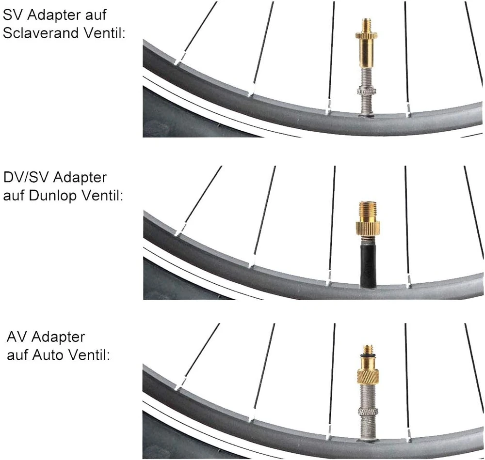 KOHMUI dviračių ventilių adapterių rinkinys 15 vnt. SV, AV ir DV, modelis 22