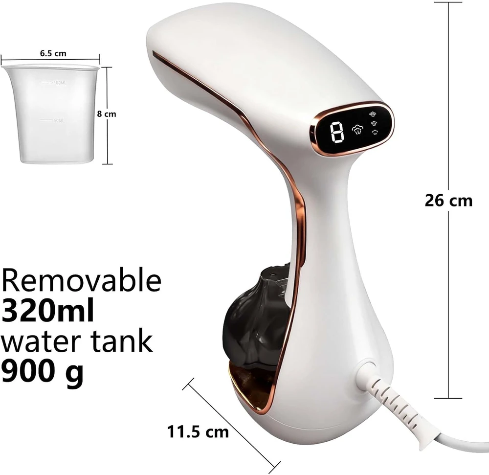 KOLERFLO rankinis drabužių garintuvas 1780 W, 320 ml, 30 g/min, 801S