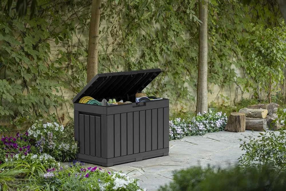 Koll Living lauko daiktadėžė, 190 l, antracito spalvos, polipropilenas, 82,3 × 45 × 57,7 cm, 22633