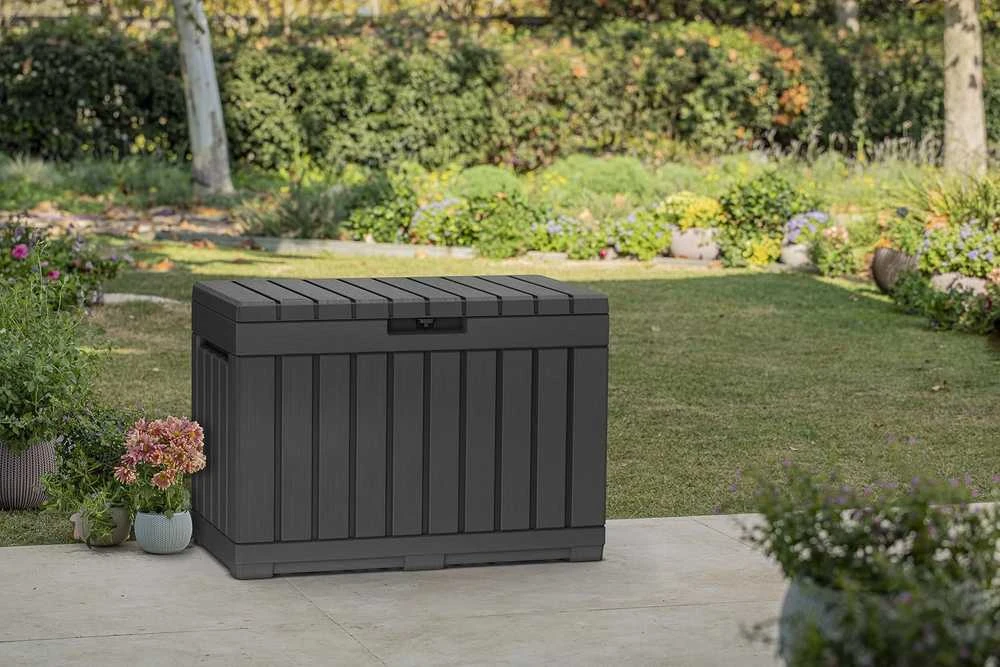 Koll Living lauko daiktadėžė, 190 l, antracito spalvos, polipropilenas, 82,3 × 45 × 57,7 cm, 22633