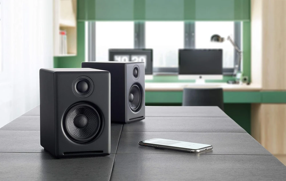 Kompiuterio kolonėlės Audioengine bevieliai kompiuterio garsiakalbiai Bluetooth 60 W, USB, 2.0 sistema A2+
