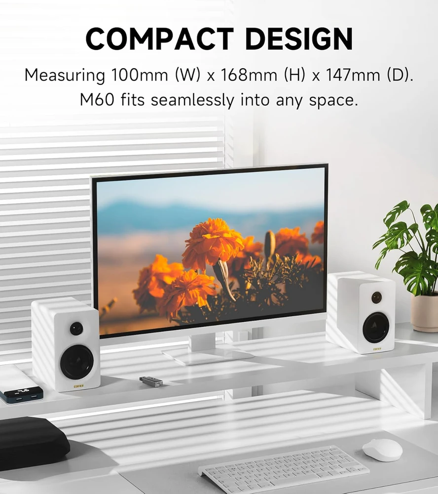 Kompiuterio kolonėlės Edifier | Desktop 2.0 Speakers | M60 | 66 W | Bluetooth | Belaidė jungtis | 85 dB | Juodas