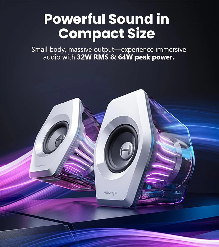 Kompiuterio kolonėlės Edifier kompiuterinės garsiakalbiai su Bluetooth, 32 W galia, 7.1 surround, RGB apšvietimu, G2000 PRO