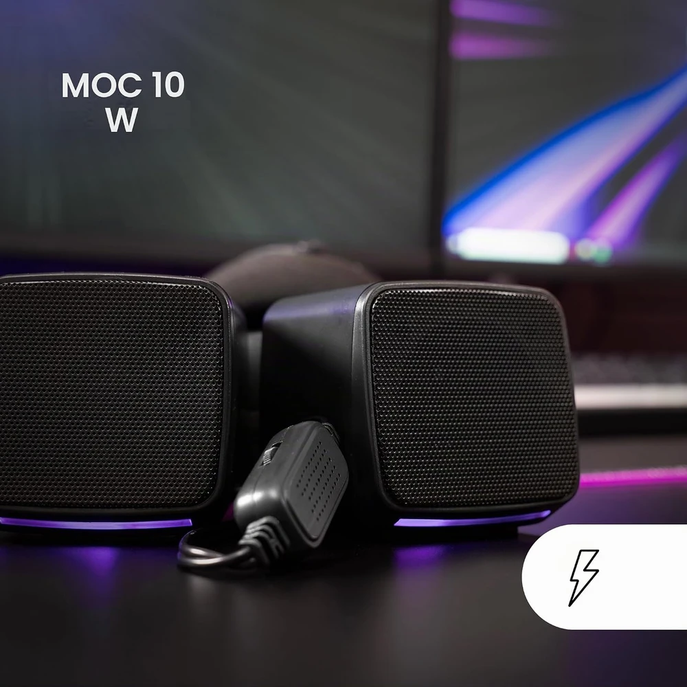 Kompiuterio kolonėlės Mars Gaming 10 W kompiuterinės kolonėlės su RGB apšvietimu, AUX ir USB, MSPRO
