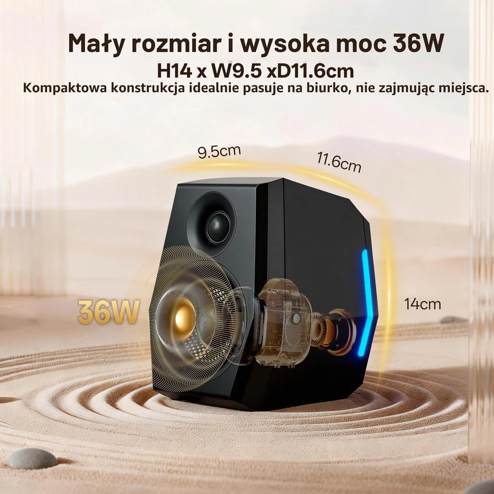 Kompiuterio kolonėlės Sanyun kompiuterinės garso kolonėlės 2.0, 36 W, Bluetooth 5.2, USB DAC, SW209