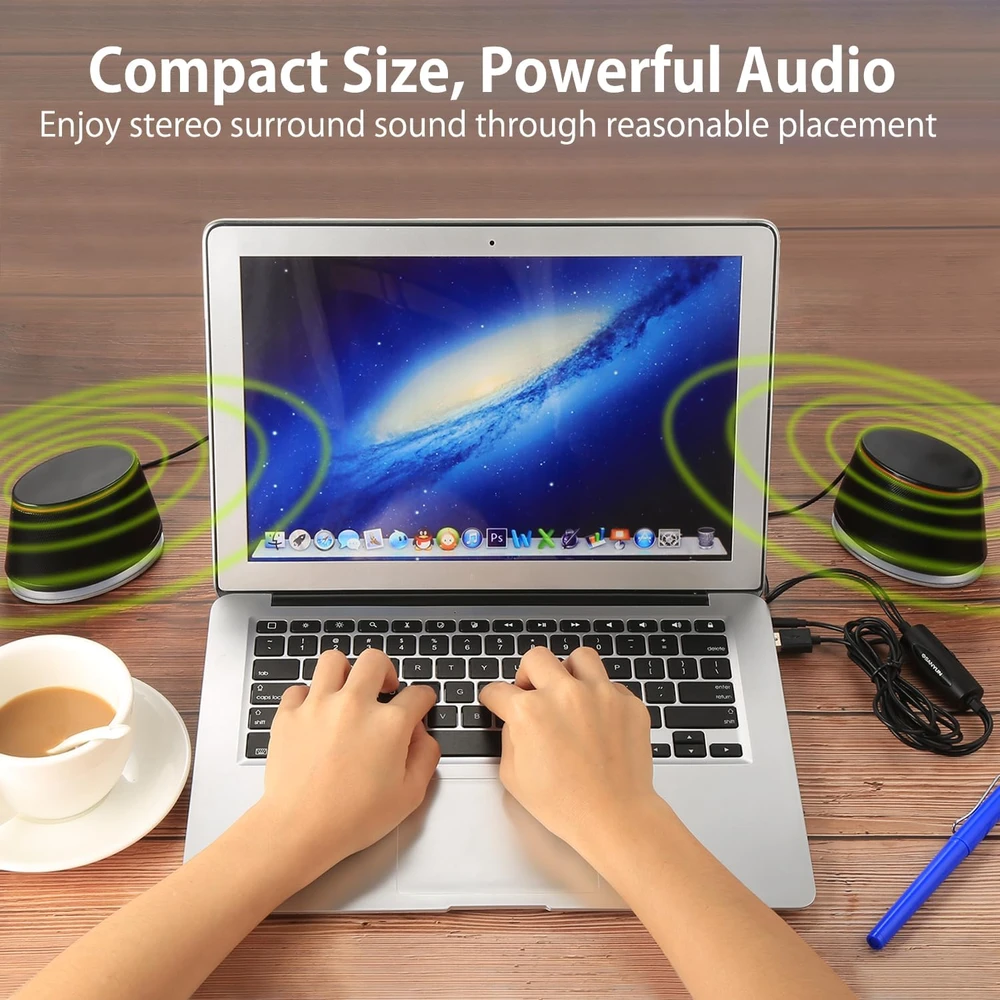 Kompiuterio kolonėlės Sanyun kompiuterinės kolonėlės SW102 2.0, 10 W, USB-A ir 3,5 mm