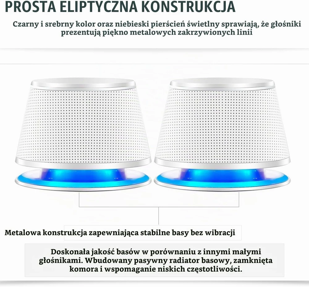 Kompiuterio kolonėlės Sanyun kompiuterio garsiakalbiai 2.0, 10 W, USB maitinimas ir 3,5 mm SW102