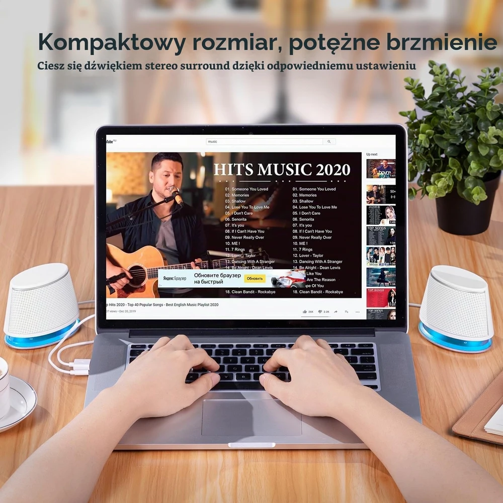 Kompiuterio kolonėlės Sanyun kompiuterio garsiakalbiai 2.0, 10 W, USB maitinimas ir 3,5 mm SW102