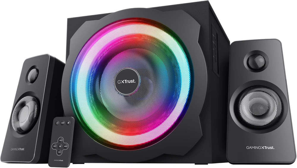 Kompiuterio kolonėlės Speaker Set Trust GXT 629 Tytan 2.1 RGB 22944 (2.1, juodos spalvos)