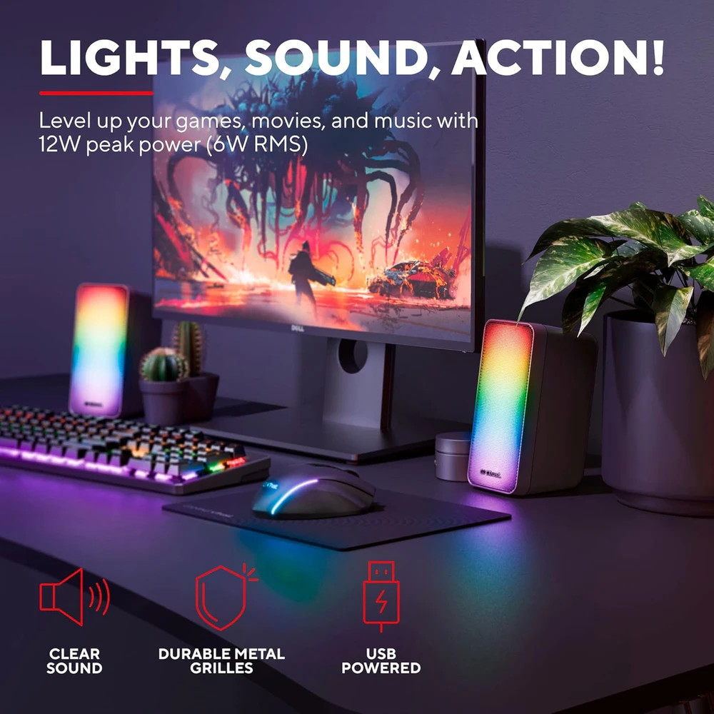 Kompiuterio kolonėlės TRUST GXT 611 Wezz RGB Illuminated 2.1 kolonėlės